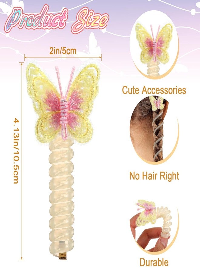 YBEATY مجموعة YBEATY من 10 قطع من ربطات الشعر السلكية الملونة على شكل فراشات، ربطات شعر سلكية مطرزة على شكل فراشات، ربطات شعر حلزونية مرنة، ربطات شعر لطيفة على شكل ذيل حصان، ربطات شعر للنساء - Image 2